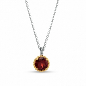 Колье из серебра 925 пробы с гранатом
