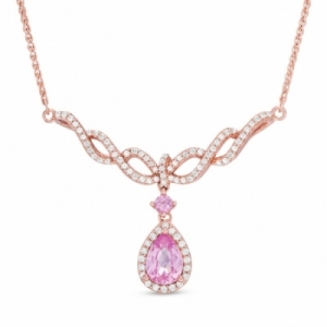 Колье из серебра 925 пробы с сапфирами